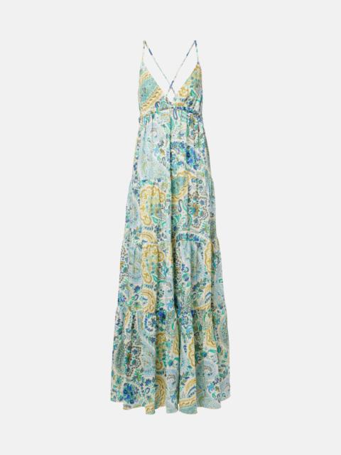 Etro Paisley tiered cotton maxi dress
