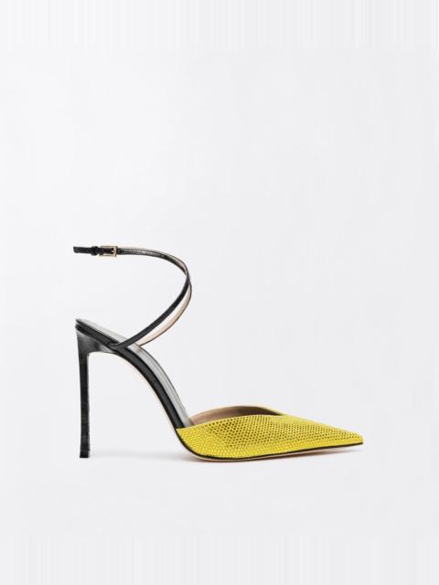 TOM FORD CRYSTAL STONES AND STAMPED CROCODILE LEATHER SELEN PUMP