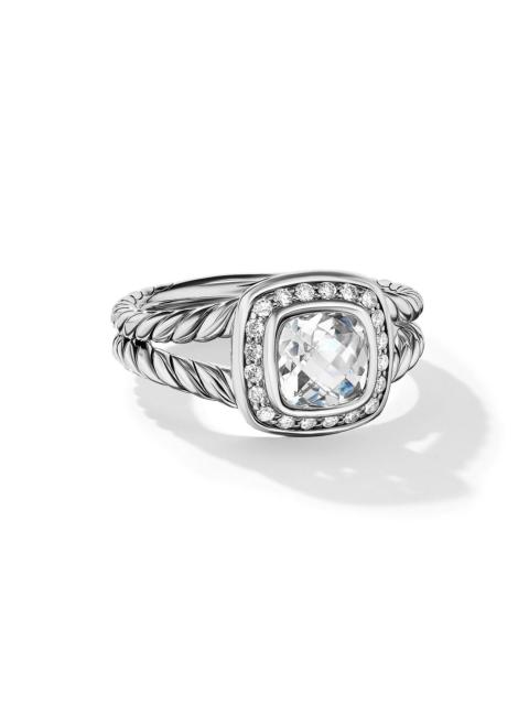 DAVID YURMAN Women's Petite Albion Ring with Pavé Diamonds - White Topaz