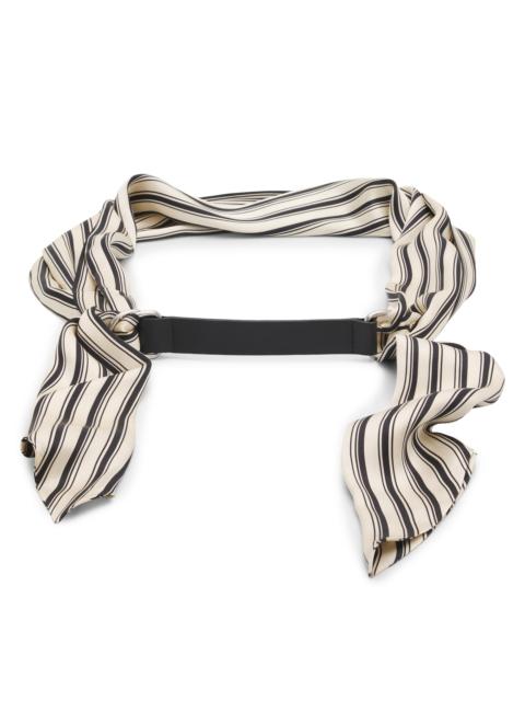 rag & bone Women's Michele Striped Silk Scarf Belt - Black Stripe