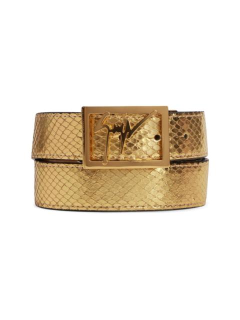 Giuseppe Zanotti Linum snakeskin-effect belt