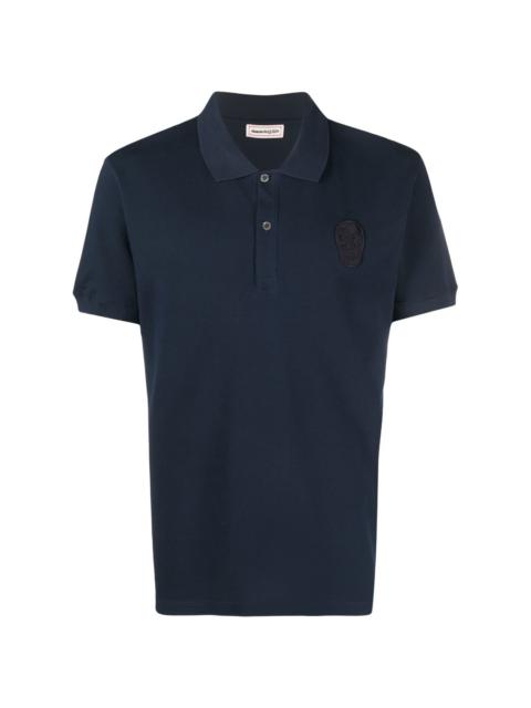skull-patch polo shirt