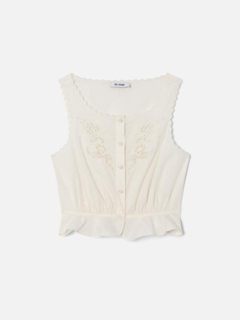RE/DONE Jerry Tank Blouse - Vintage White