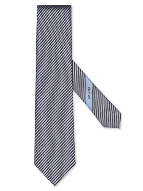 ZEGNA Men's Cento Fili Silk Tie - Light Blue