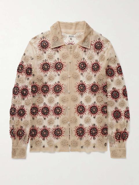 Tシャツ・カットソー BODE Embellished tulle Solarium shirt (MRF24SH039 ECMLT) Bode Men Embellished Tulle Solarium Shirt In Multicolor