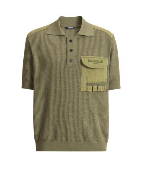 Balmain Balmain Vintage Utility ribbed knit polo