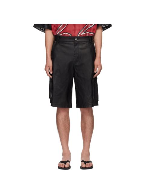AMIRI Black MA Leather Carpenter Shorts