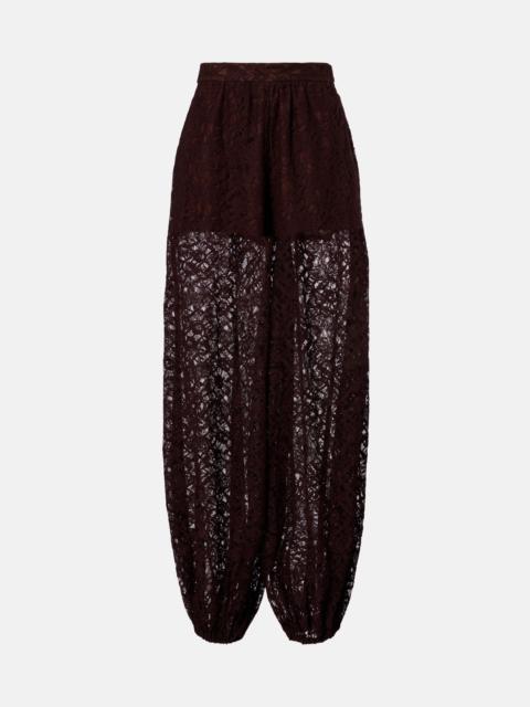 ADRIANA DEGREAS Cotton-blend lace balloon pants