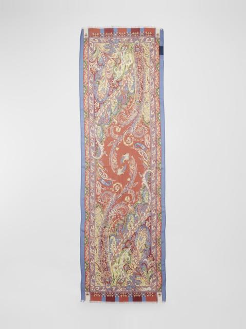 Etro Paisley & Floral Sheer Silk Scarf