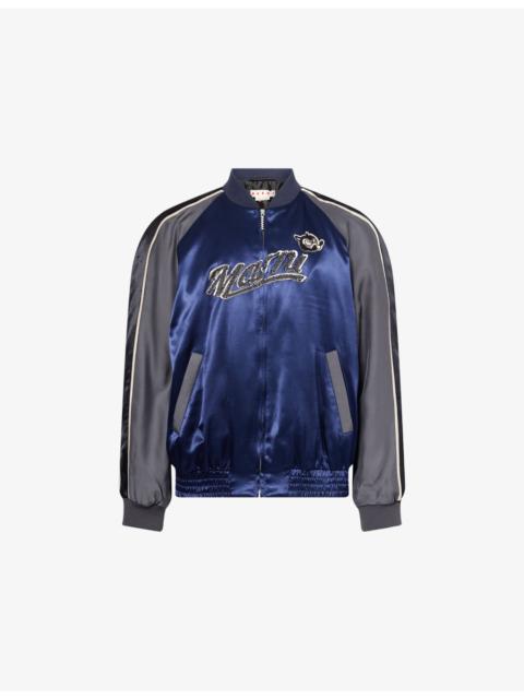 Marni Patch Raglan-Sleeves Woven Jacket