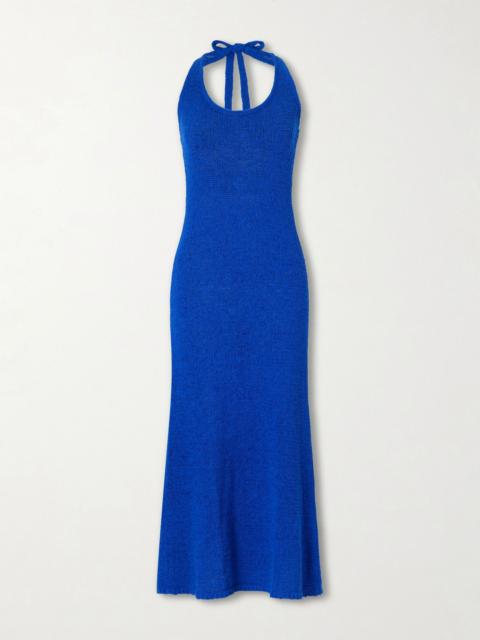 FAITHFULL Bianca cotton-blend maxi dress Blue