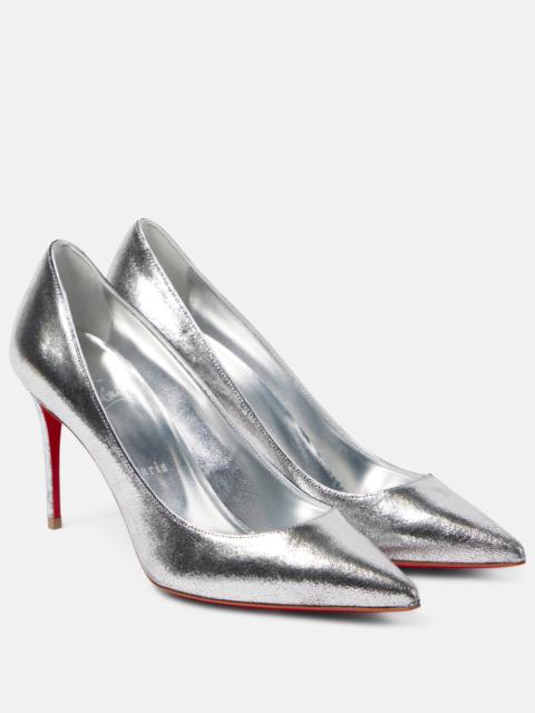 Christian Louboutin Kate 85 metallic leather pumps