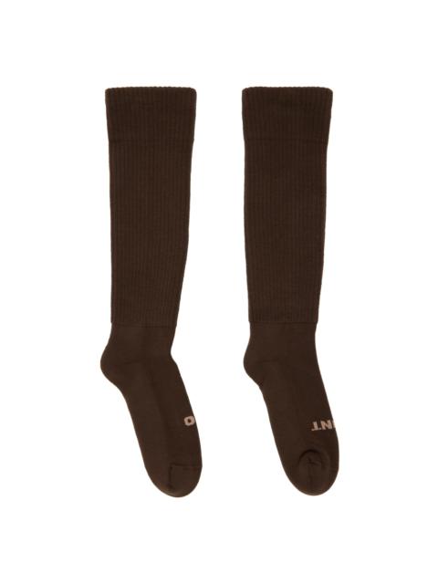 Rick Owens DRKSHDW Brown 'So Cunt' Socks