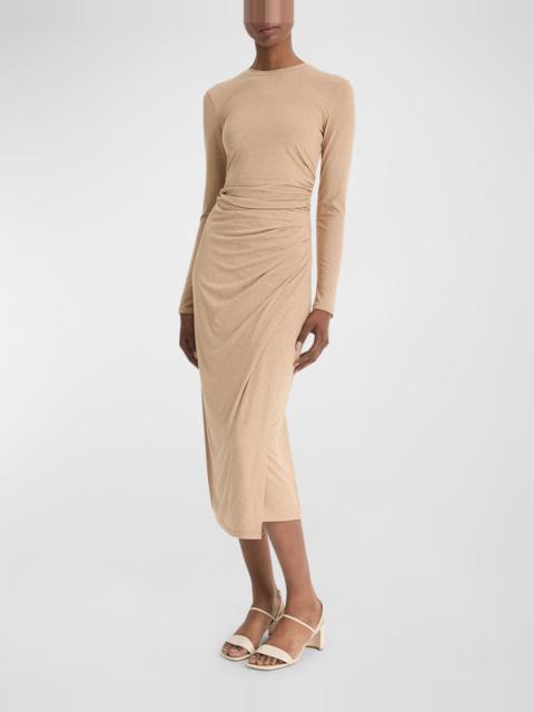 Side Drape Midi Skirt