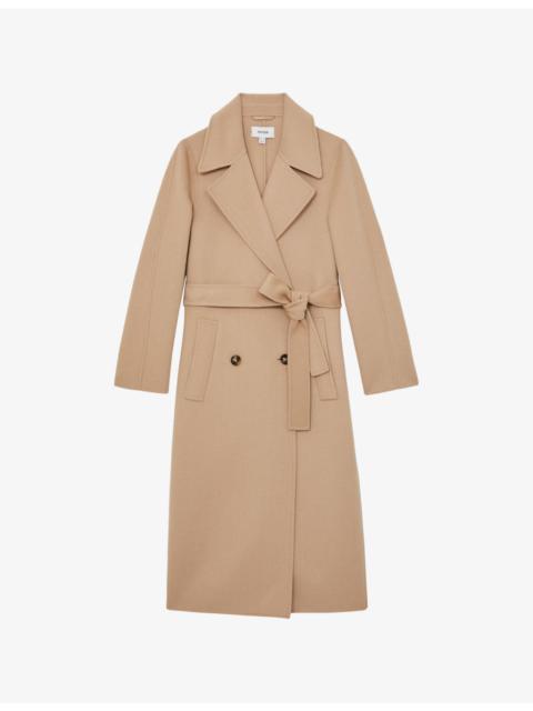 REISS Rene Double-Breasted Wool-Blend Coat