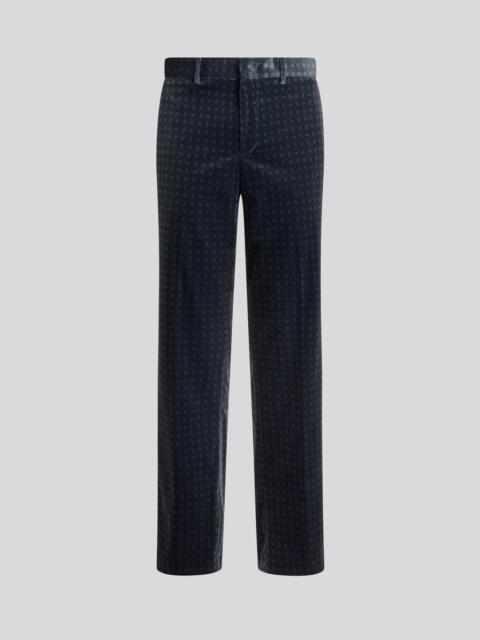 Etro STRAIGHT-LEG COTTON VELVET TROUSERS WITH TIE MOTIF