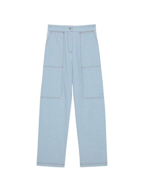 MSGM logo-embroidered jeans