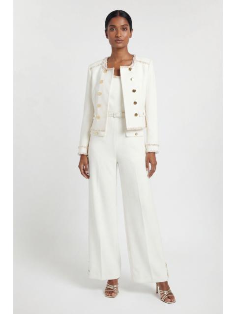 KAREN MILLEN Compact Stretch Embellished Trim Tailored Jacket