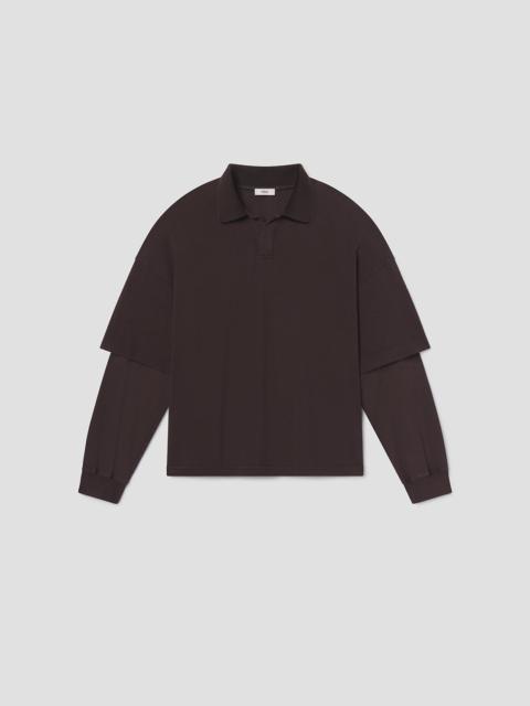 AGOLDE CURREN DOUBLE SLEEVE POLO IN ELYSIAN