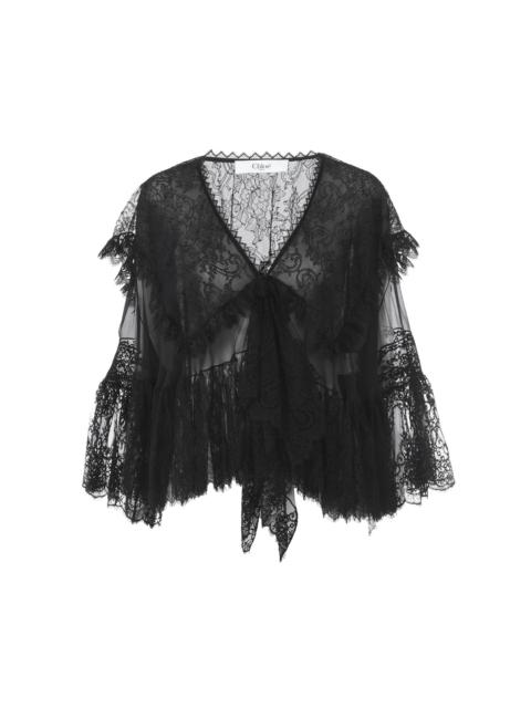 Chloé FLUID TOP IN SILK LACE