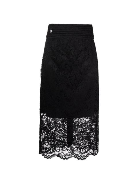 high-waisted lace skirt