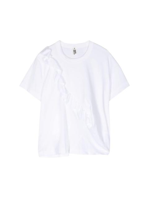 ruffle-detailing cotton T-shirt