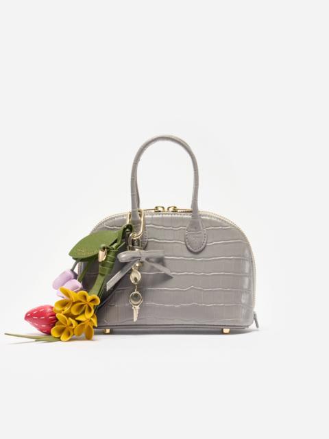 self-portrait Embossed Leather Grey Mini Bag
