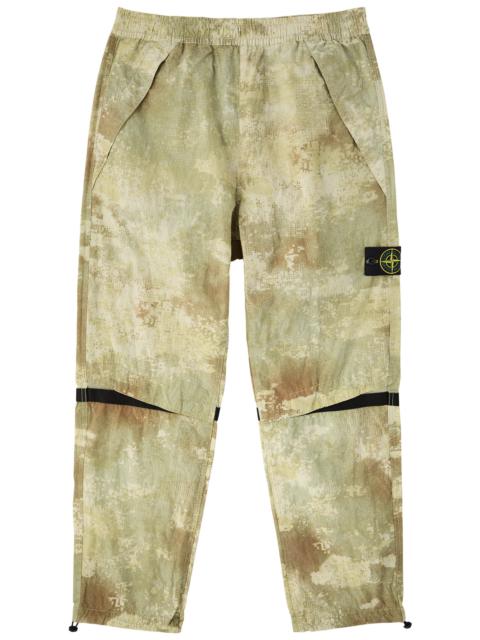 Camouflage-print shell trousers