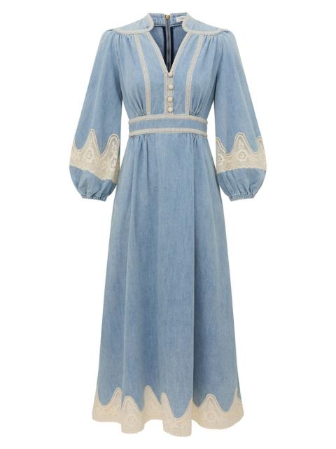 Zimmermann FAIRLIGHT DENIM LACE DRESS