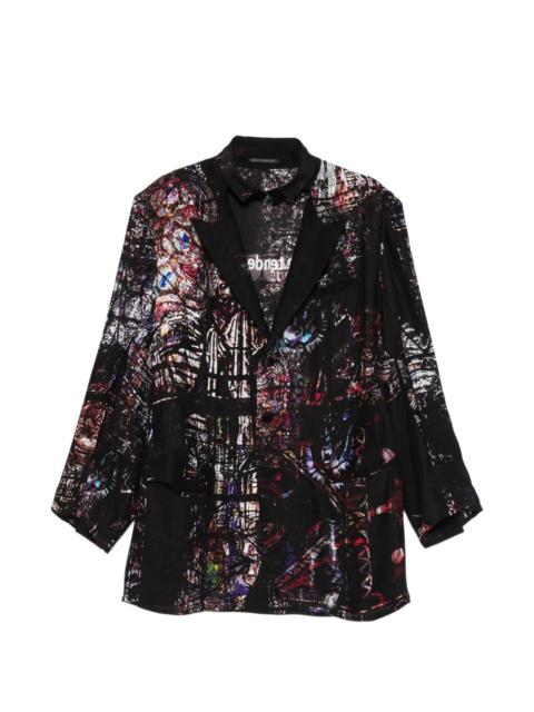 Yohji Yamamoto logo-print blazer