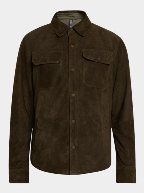 Polo Ralph Lauren Men's Reversible Suede-Taffeta Shirt Jacket