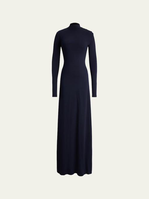 Ralph Lauren Lorina Long-Sleeve Stretch Silk Jersey Maxi Day Dress