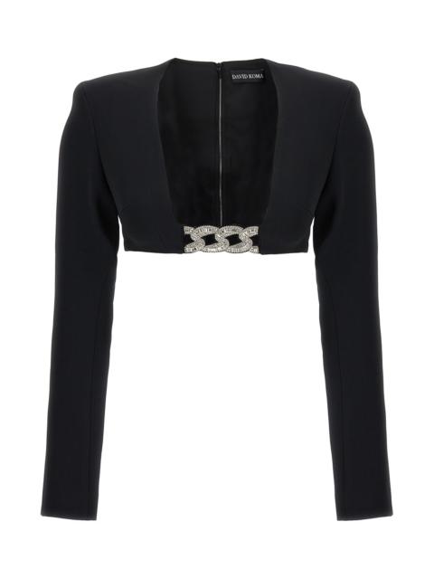 David Koma Top '3D Crystsal Chain And Square Neck'