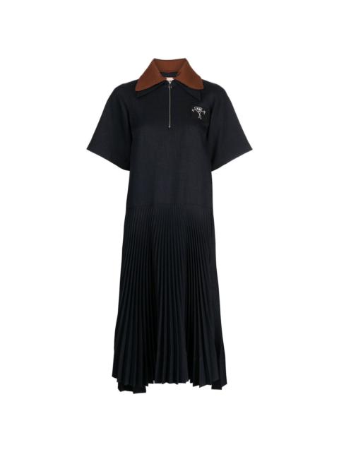 patch-detail zip-front shirt dress