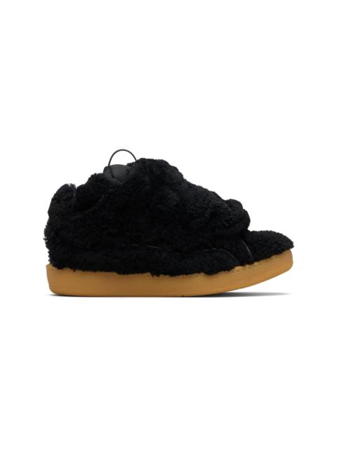 Lanvin Black Curb Shearling Sneakers