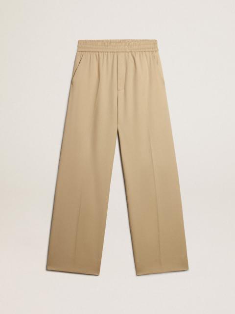 Golden Goose Men’s sand-colored joggers with pocket on the back