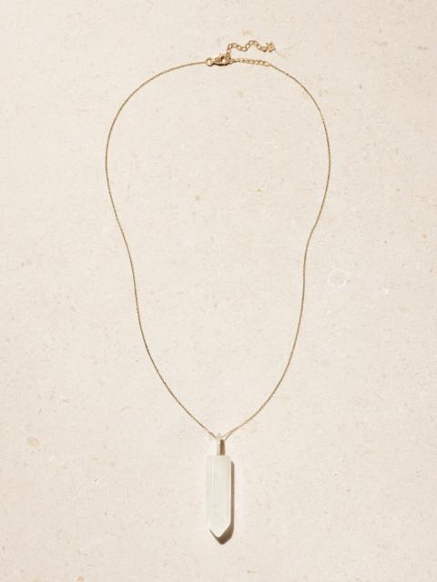 MATEO 14-karat Gold, Quartz And Diamond Necklace