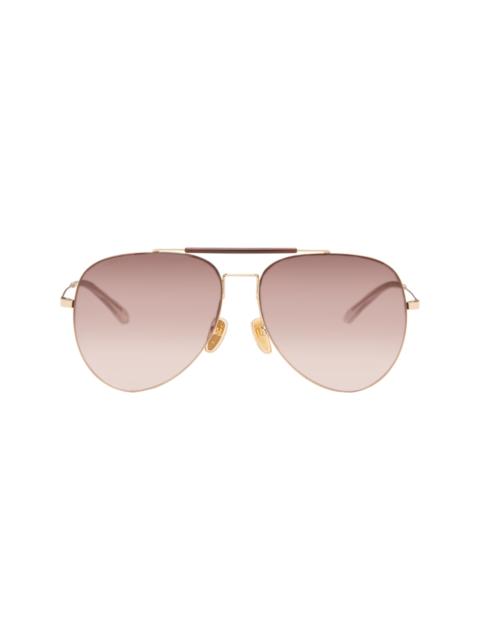 GUCCI Gold Aviator Frame Sunglasses