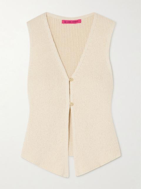 The Elder Statesman Nora knitted cotton vest Yellow