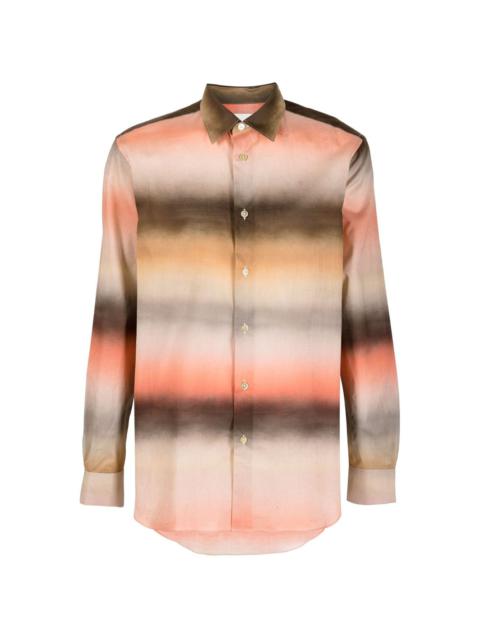 ombré-effect stripe-pattern shirt