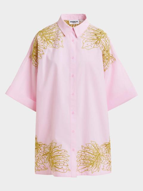 ESSENTIEL ANTWERP Hontana Embroidered Mini Shirtdress
