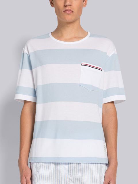 RUGBY STRIPE PIQUE OVERSIZED SHORT SLEEVE POCKET TEE