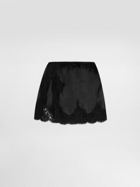 Dolce & Gabbana Short satin skirt