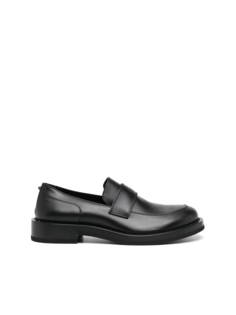 logo-debossed leather loafers