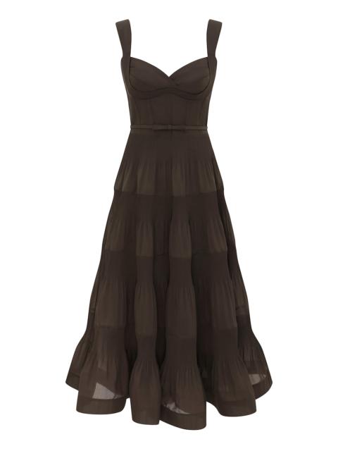 Zimmermann PLEATED DRAPED MIDI DRESS