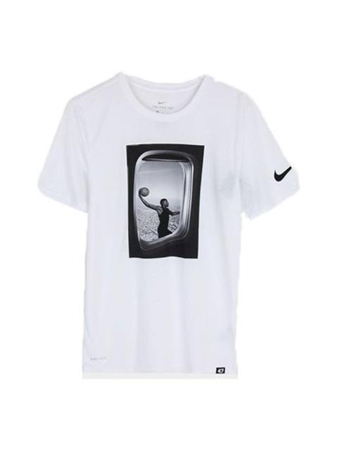 Nike Nike KD Durant Basketball Training hygroscopic Sweat-Wicking Short Sleeve White 857900-100