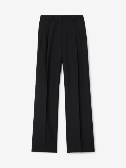 Pleated Wool Wide-leg Trousers