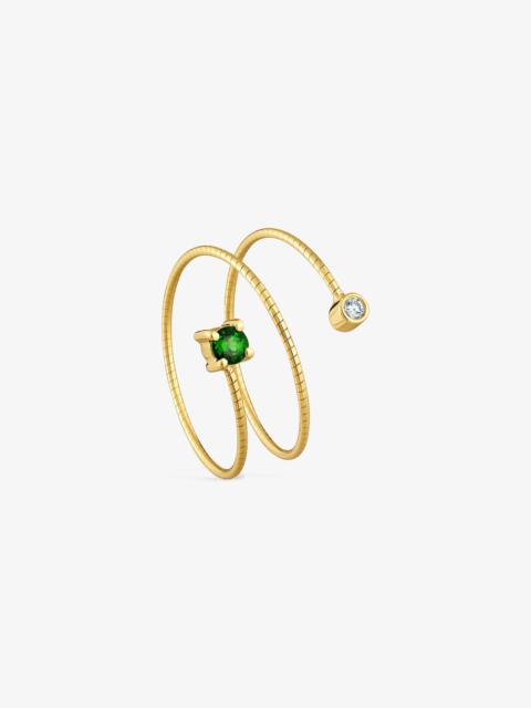 TOUS 9kt gold, titanium, diamond and chrome diopside Open ring TOUS Bucle