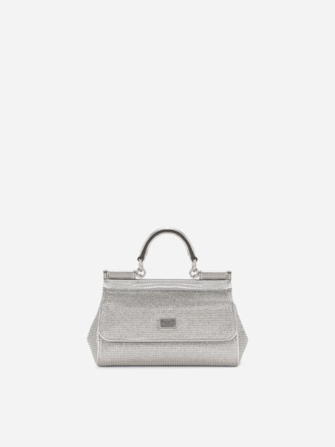 Dolce & Gabbana Small satin Sicily bag with fusible rhinestones