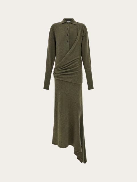 FERRAGAMO Knitted dress with asymmetric panel